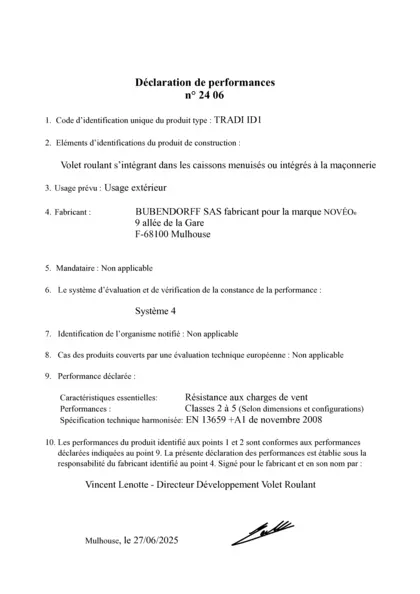 DoP nr 2406 Tradi ID1 NOVEO