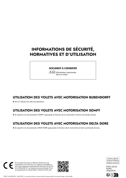 Informations de sécurité, normatives et d'utilisation Novéo