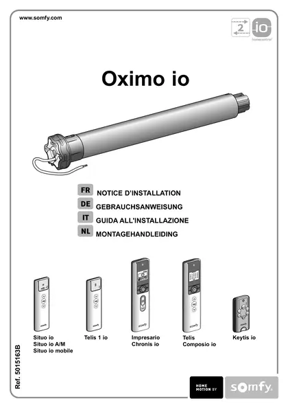 Notice Oximo Somfy